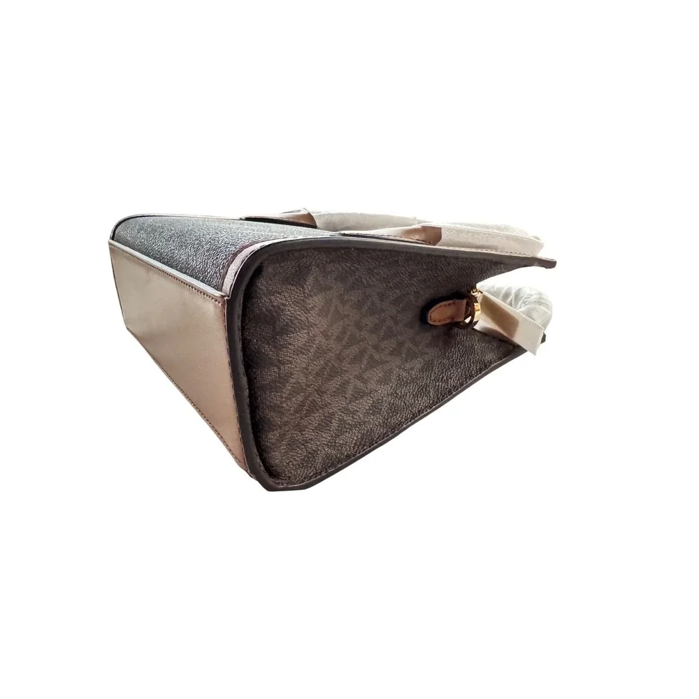 Michael Kors Brown Signature Logo Small Satchel Bag with‎ crossbody strapNWT